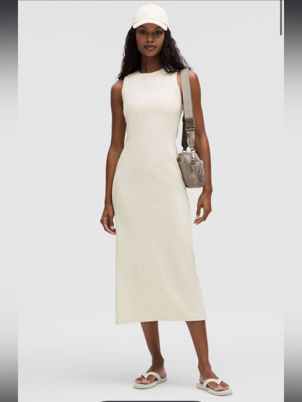 Lululemon All Aligned Ribbed Midi Dress in Bone size 6